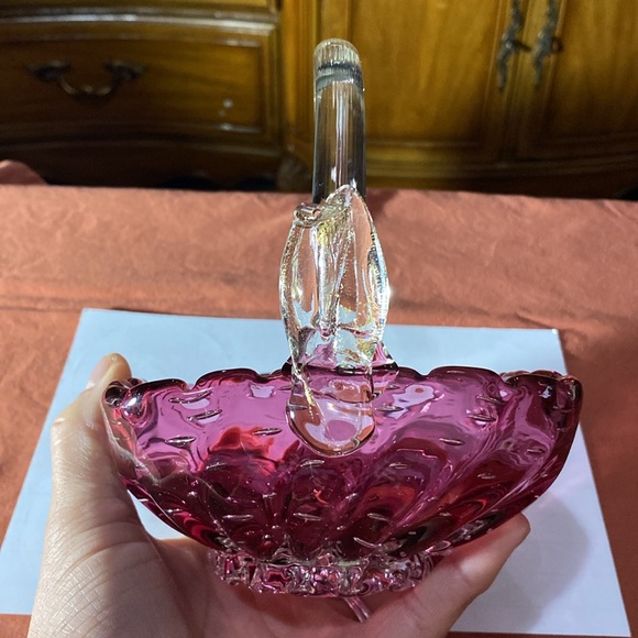 MURANO ART GLASS BASKET-1950’s - Picture 6 of 17